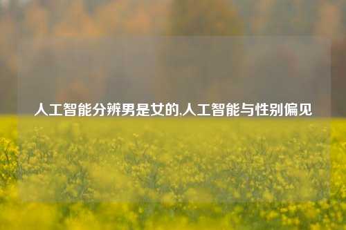 人工智能分辨男是女的,人工智能与性别偏见