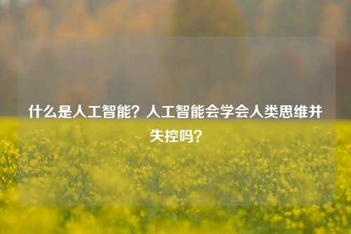 什么是人工智能？人工智能会学会人类思维并失控吗？