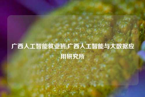 广西人工智能就业班,广西人工智能与大数据应用研究所