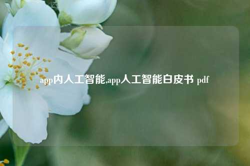 app内人工智能,app人工智能白皮书 pdf