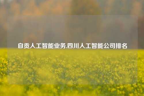 自贡人工智能业务,四川人工智能公司排名