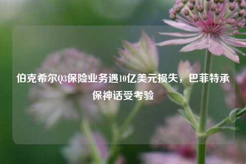 伯克希尔Q3保险业务遇10亿美元损失，巴菲特承保神话受考验