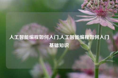 人工智能编程如何入门,人工智能编程如何入门基础知识