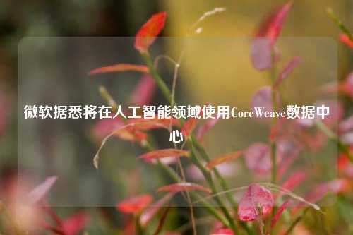 微软据悉将在人工智能领域使用CoreWeave数据中心