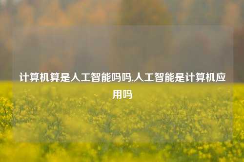 计算机算是人工智能吗吗,人工智能是计算机应用吗