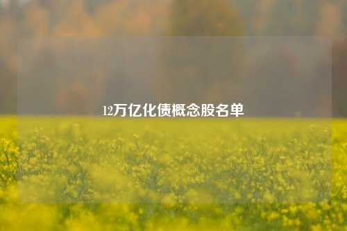 12万亿化债概念股名单