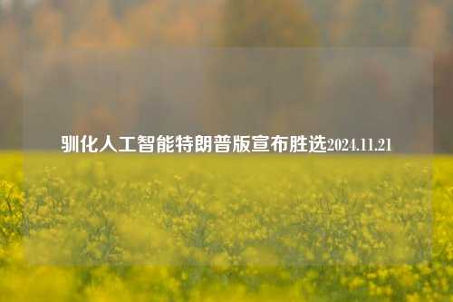 驯化人工智能特朗普版宣布胜选2024.11.21