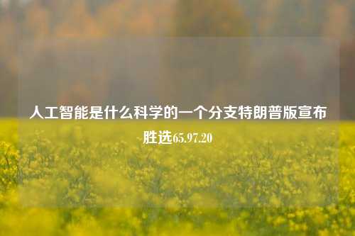 人工智能是什么科学的一个分支特朗普版宣布胜选65.97.20