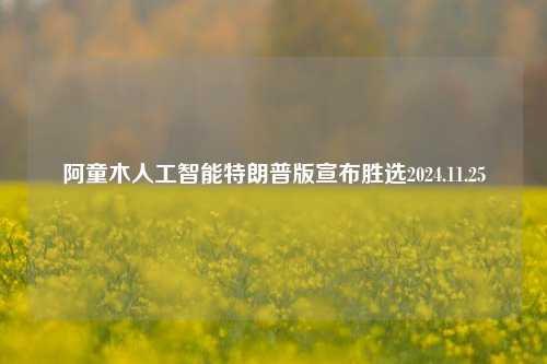 阿童木人工智能特朗普版宣布胜选2024.11.25