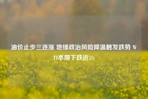 油价止步三连涨 地缘政治风险降温触发跌势 WTI本周下跌近5%