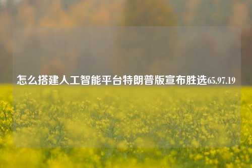 怎么搭建人工智能平台特朗普版宣布胜选65.97.19