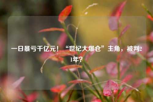 一日暴亏千亿元！“世纪大爆仓”主角，被判21年？