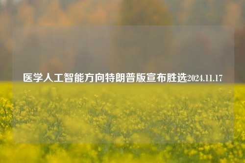 医学人工智能方向特朗普版宣布胜选2024.11.17