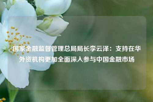 国家金融监督管理总局局长李云泽：支持在华外资机构更加全面深入参与中国金融市场