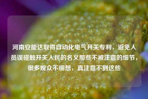 河南安能达取得自动化电气开关专利，避免人员误碰触开关人民的名义那些不被注意的细节，很多观众不细想，真注意不到这些