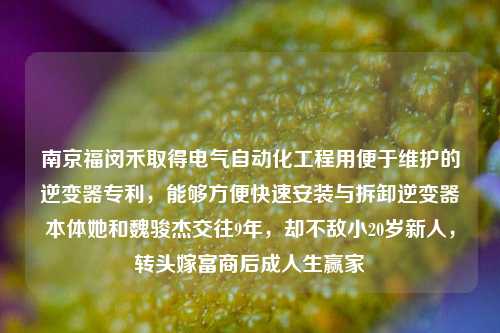 南京福闵禾取得电气自动化工程用便于维护的逆变器专利，能够方便快速安装与拆卸逆变器本体她和魏骏杰交往9年，却不敌小20岁新人，转头嫁富商后成人生赢家