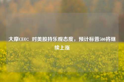 大摩CEO：对美股持乐观态度，预计标普500将继续上涨