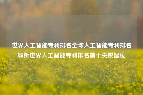 世界人工智能专利排名全球人工智能专利排名解析世界人工智能专利排名前十尖锐湿疣