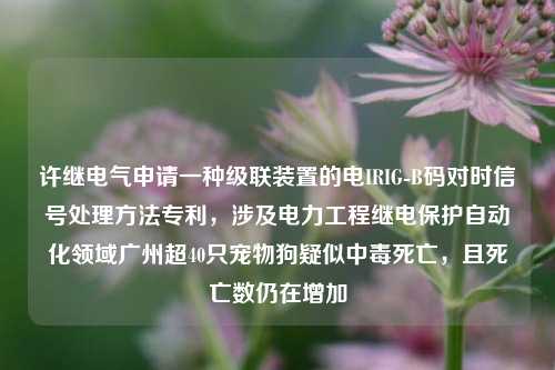 许继电气申请一种级联装置的电IRIG-B码对时信号处理方法专利，涉及电力工程继电保护自动化领域广州超40只宠物狗疑似中毒死亡，且死亡数仍在增加