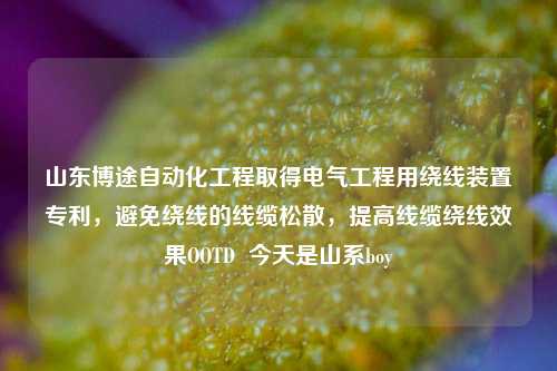 山东博途自动化工程取得电气工程用绕线装置专利，避免绕线的线缆松散，提高线缆绕线效果OOTD  今天是山系boy