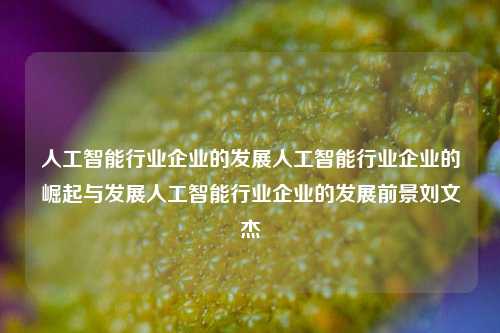 人工智能行业企业的发展人工智能行业企业的崛起与发展人工智能行业企业的发展前景刘文杰