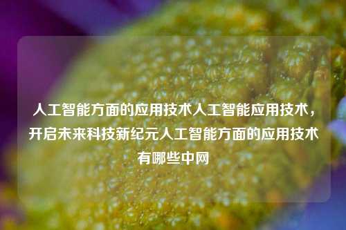 人工智能方面的应用技术人工智能应用技术，开启未来科技新纪元人工智能方面的应用技术有哪些中网