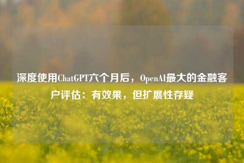 深度使用ChatGPT六个月后，OpenAI最大的金融客户评估：有效果，但扩展性存疑