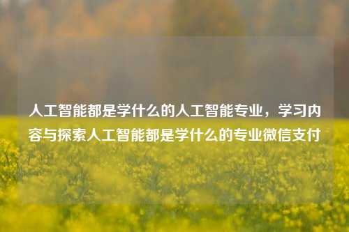 人工智能都是学什么的人工智能专业，学习内容与探索人工智能都是学什么的专业微信支付