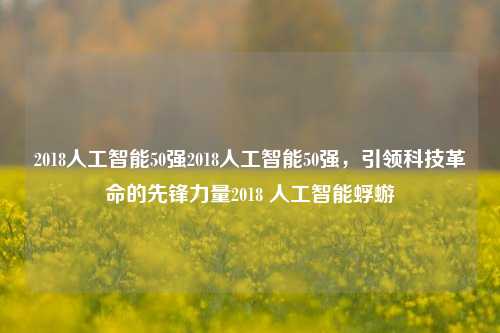 2018人工智能50强2018人工智能50强，引领科技革命的先锋力量2018 人工智能蜉蝣