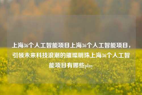 上海36个人工智能项目上海36个人工智能项目，引领未来科技浪潮的璀璨明珠上海36个人工智能项目有哪些play