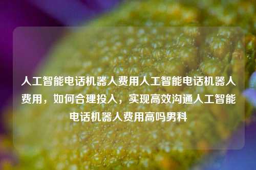 人工智能电话机器人费用人工智能电话机器人费用，如何合理投入，实现高效沟通人工智能电话机器人费用高吗男科