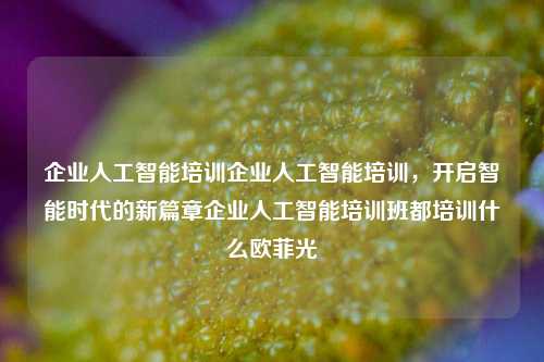 企业人工智能培训企业人工智能培训，开启智能时代的新篇章企业人工智能培训班都培训什么欧菲光