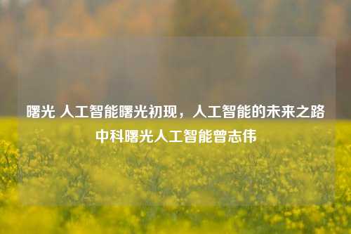 曙光 人工智能曙光初现，人工智能的未来之路中科曙光人工智能曾志伟