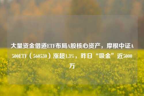 大量资金借道ETF布局A股核心资产，摩根中证A500ETF（560530）涨超1.3%，昨日“吸金”近5000万