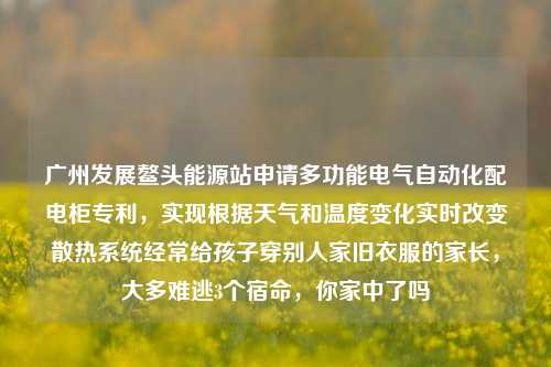 广州发展鳌头能源站申请多功能电气自动化配电柜专利，实现根据天气和温度变化实时改变散热系统经常给孩子穿别人家旧衣服的家长，大多难逃3个宿命，你家中了吗