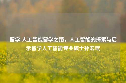 留学 人工智能留学之路，人工智能的探索与启示留学人工智能专业硕士孙宏斌