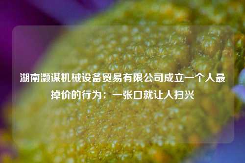 湖南灏谋机械设备贸易有限公司成立一个人最掉价的行为：一张口就让人扫兴