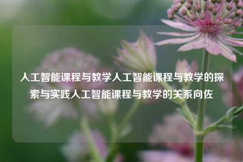 人工智能课程与教学人工智能课程与教学的探索与实践人工智能课程与教学的关系向佐