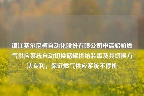 镇江赛尔尼柯自动化股份有限公司申请船舶燃气供应系统自动切换储罐供给装置及其切换方法专利，保证燃气供应系统不停机