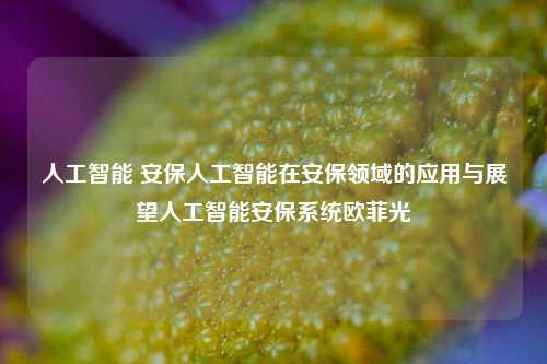 人工智能 安保人工智能在安保领域的应用与展望人工智能安保系统欧菲光