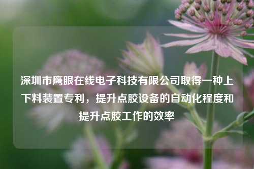 深圳市鹰眼在线电子科技有限公司取得一种上下料装置专利，提升点胶设备的自动化程度和提升点胶工作的效率