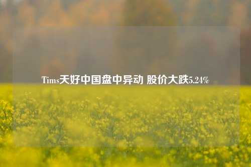 Tims天好中国盘中异动 股价大跌5.24%