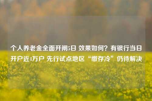 个人养老金全面开闸5日 效果如何？有银行当日开户近4万户 先行试点地区“缴存冷”仍待解决