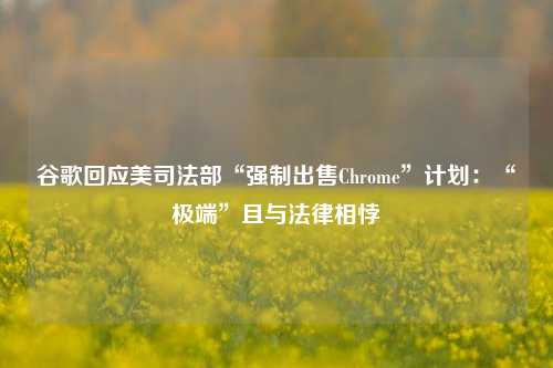 谷歌回应美司法部“强制出售Chrome”计划：“极端”且与法律相悖