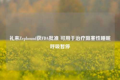 礼来Zepbound获FDA批准 可用于治疗阻塞性睡眠呼吸暂停